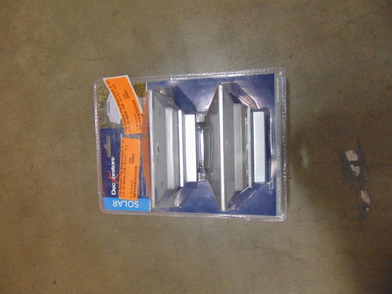 lot 53 image: Deckorators Solar Post Cap 2-Pack Brushed Titanium Solar LED Plastic Deck Post Cap 346971