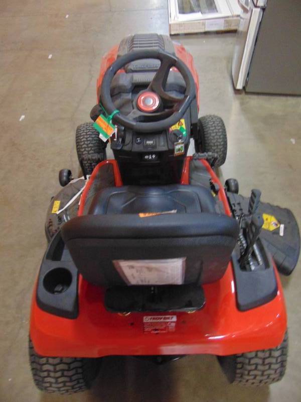 lot 80 image: Troy-bilt Bronco 46 in. 679 cc V-Twin OHV Engine Automatic Drive Gas Lawn Tractor Riding Mower with Mow in Reverse Bronco 46T