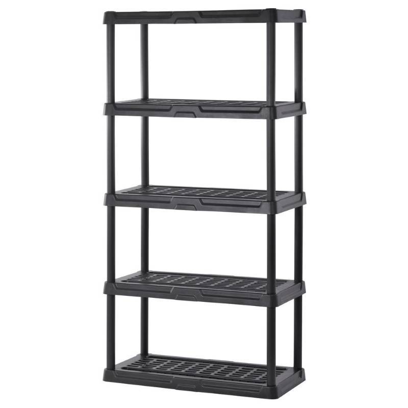 lot 254 image: Sandusky 72 in. H x 36 in. W x 18 in. D 5-Shelf Black Plastic Shelving Unit, PS361872-5B