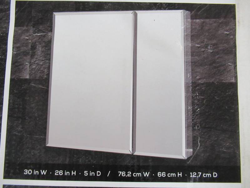 lot 207 image: Zenith 30-in x 26-in Rectangle SurfaceRecessed Mirrored Aluminum Medicine Cabinet MBA3026