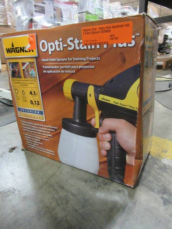 lot 233 image: Wagner Opti-Stain Plus Handheld HVLP Paint Sprayer 0529024 - NEW