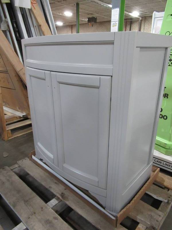 lot 246 image: Style Selections Delyse 30.5-in Gray Single Sink Bathroom Vanity Cabinet CDM30-SS