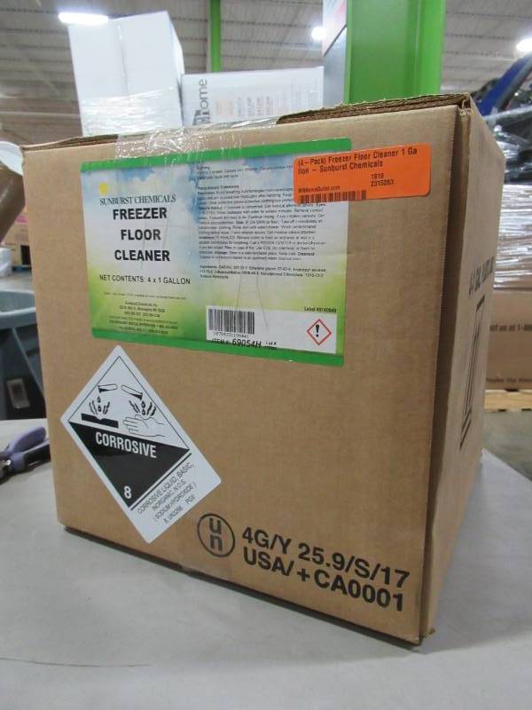 lot 281 image: 1 Case (4-Pack) of Sunburst Chemicals 69054H Freezer Floor Cleaner 1 Gallon Bottles.