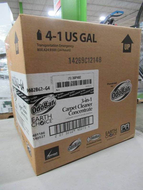 lot 338 image: 1 Case (4-Pack) of OdoBan Earth Choice 128 oz. 3-N-1 Carpet Cleaner Concentrate, 9602B62-G4.