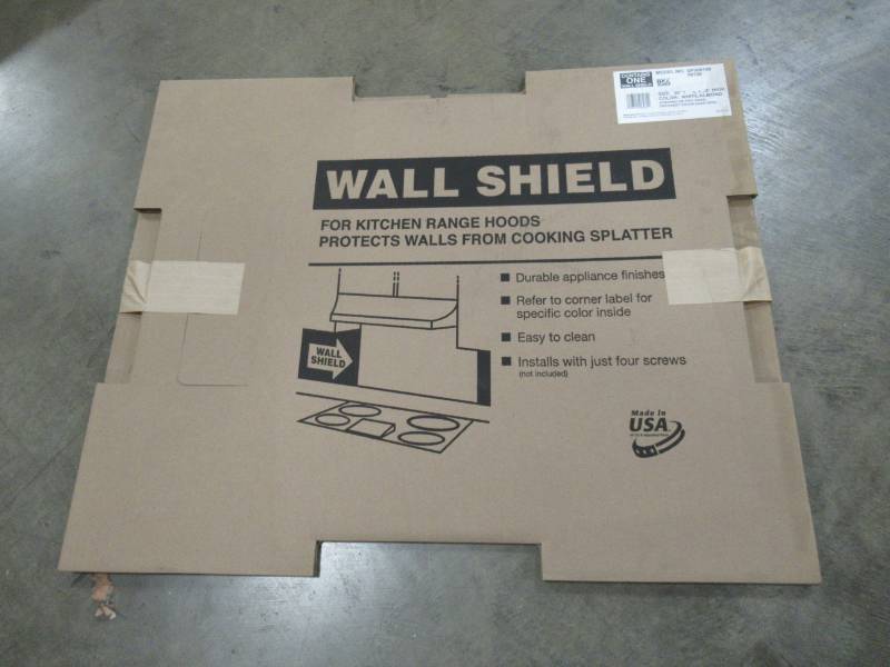 lot 272 image: Broan 30 in. x 24 in. Splash Plate for Range Hood in Almond and White SP300108.