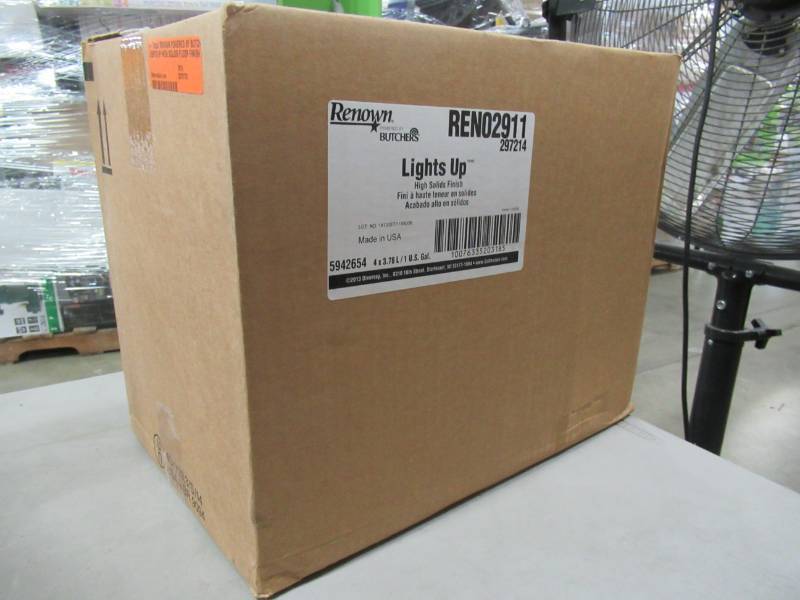 lot 305 image: 1 Case (4-Pack) of RENOWN POWERED BY BUTCHERS LIGHTS UP HIGH SOLIDS FLOOR FINISH GALLON BOTTLES, REN02911