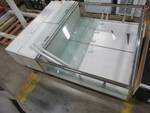 lot 385 image: WIRED STANDING TALL RETAIL DISPLAY CABINET WITH DOUBLE STORAGE DRAWERS - Missing Lighted Canopy and Key for Drawer locks.