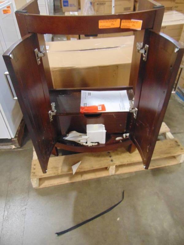 lot 124 image: Style Selections Morecott Chocolate Vanity Cabinet Only 1142VA-24-220