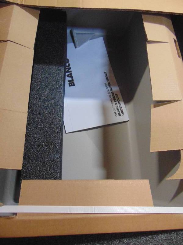 lot 125 image: Blanco PRECIS Undermount Granite Composite 32 in. Single Bowl Kitchen Sink in Concrete Gray 442740