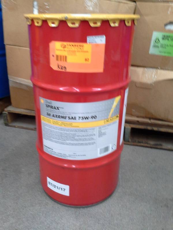 lot 82 image: 1 Keg of Shell Spirax md S6 Axrme Premium Synthetic Axle Oil 75W-90 16-Gallon