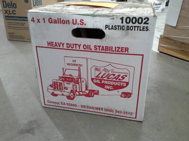 lot 118 image: 1 Case of Lucas Oil Heavy Duty Oil Stabilizer 1-Gallon Bottles