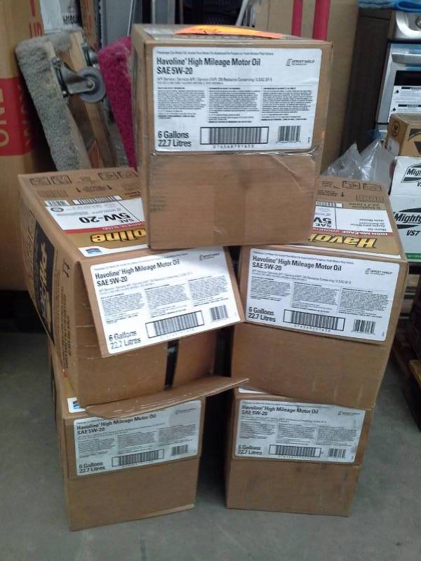 lot 138 image: 4 Cases of Havoline High Mileage Motor Oil 5W-20 6-Gallon Bottles