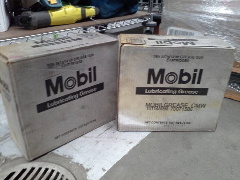 lot 142 image: 2 Cases of Mobil Lubricating Grease 14-oz. Grease Gun Cartridges