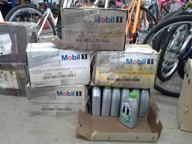 lot 145 image: 5 Cases of Mobil 1 ESP Formula M Advanced Full Synthetic Motor Oil 5W-30 1-liter Bottles