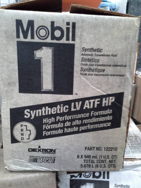 3 Cases of Mobil 1 Synthetic LV ATF HP Automatic Transmission Fluid 1-qt.  Bottles, Autumn Oil, Lubricants and Greases - All New!
