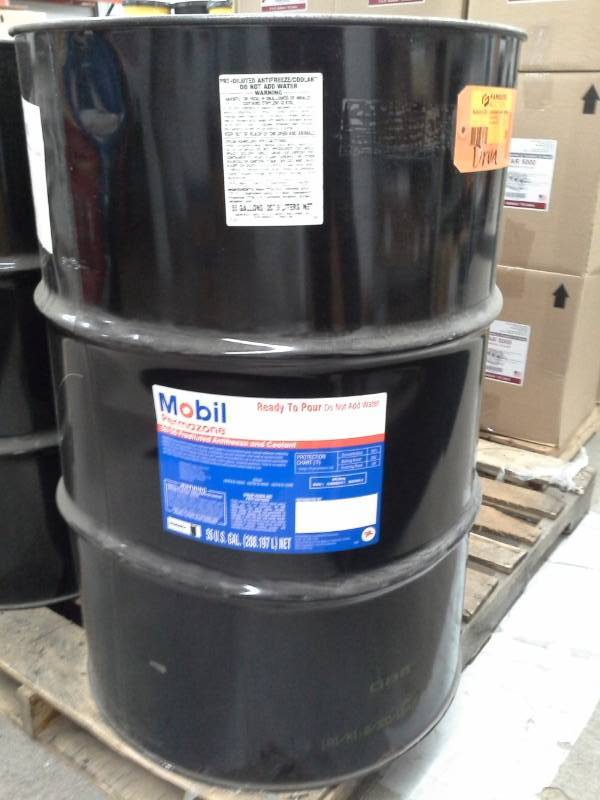 lot 53 image: 1 Drum of Mobil Permazone 5050 Prediluted Antifreeze 55-Gallon