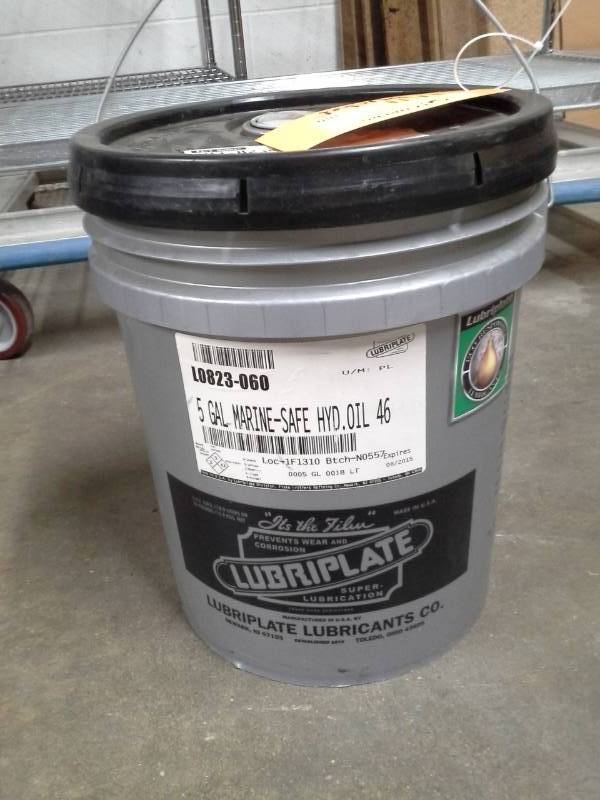 lot 180 image: 1 Bucket of Lubriplate Marine-Safe Hydraulic Oil 46 5-Gallon