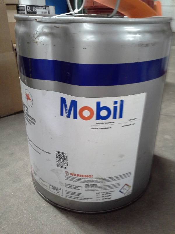 lot 185 image: 1 Jug of Mobil Rarus 824 Synthetic Compressor Oil 5-Gallon