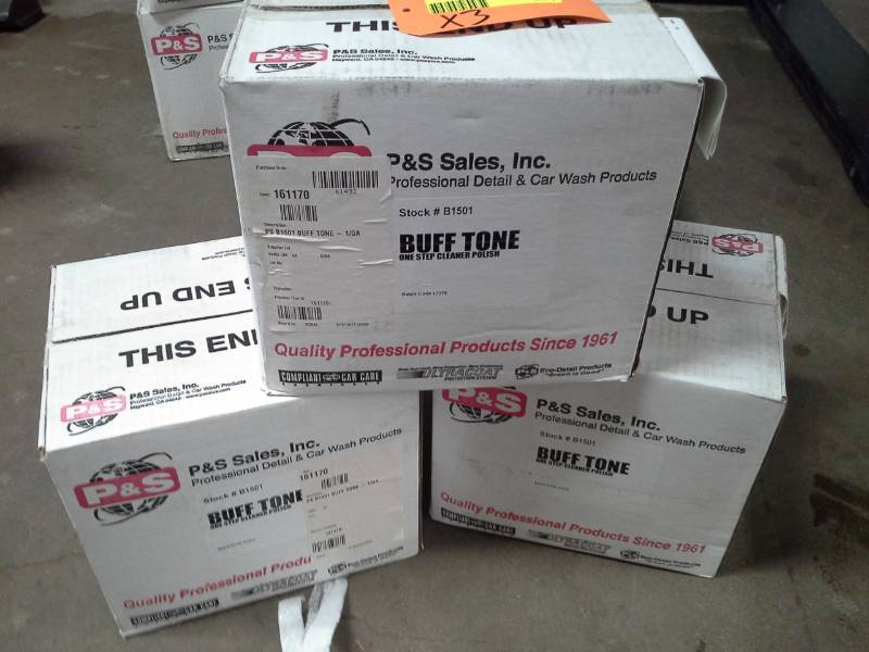 lot 224 image: 3 Cases of P&S Bufftone One Step Cleaner Polish 1-Gallon Bottles