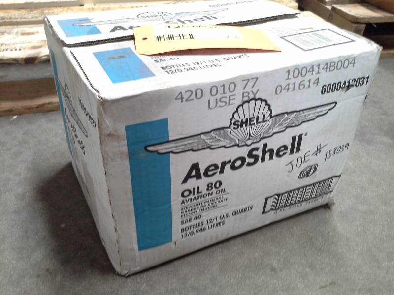 lot 236 image: 1 Case of Shell AeroShell Oil 80 Aviation Oil SAE 40 1-qt. Bottles