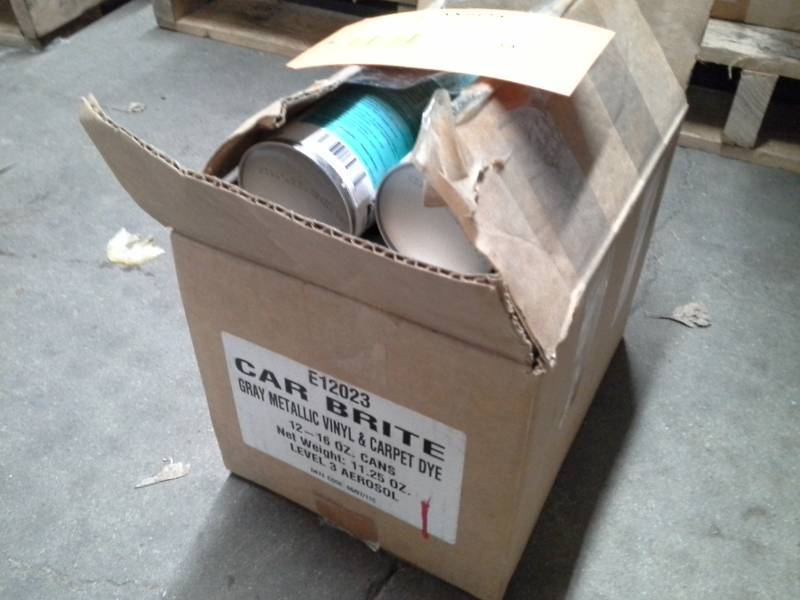 lot 254 image: 1 Case of Car Brite Gray Metallic Vinyl & Carpet Dye 16-oz. Cans