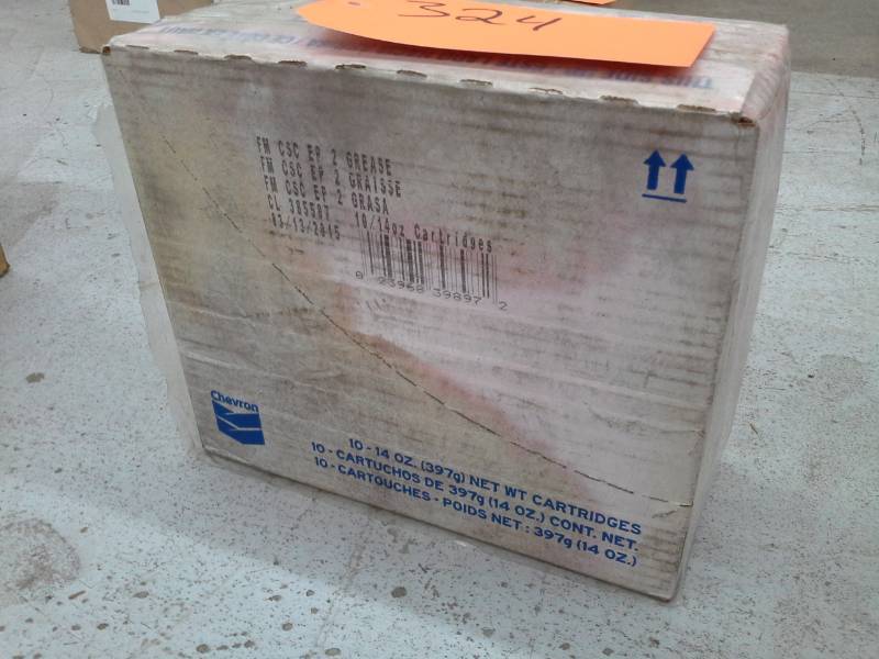lot 324 image: 1 Case of Chevron FM CSC EP 2 Grease 14-oz. Cartridges