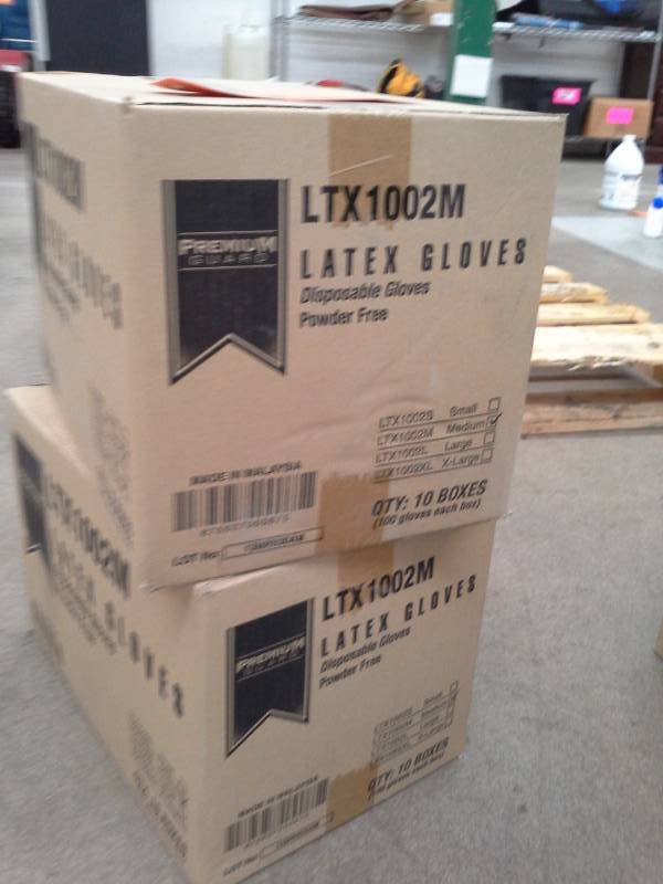 lot 348 image: 2 Cases of Premium Guard Powder Free Disposable Latex Gloves Medium LTX1002M