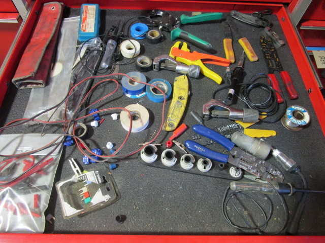 lot 304 image: WIRING TOOLS AND MATERIALS, SNAP ON TOOLS ENGINE IGNITION TUNE UP SET AND MUCH MORE