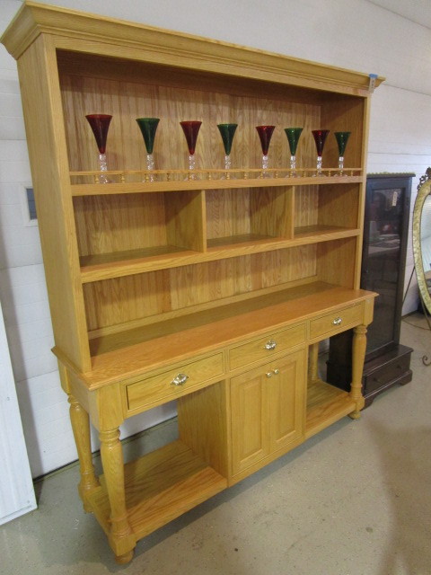 lot 331 image: CUSTOM MADE OAK CHINA HUTCH