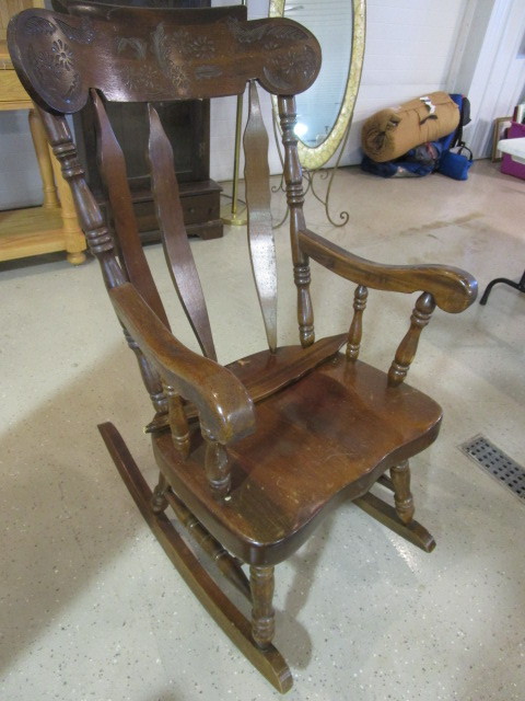 lot 339 image: BEEFY, SOLID WOOD ROCKER