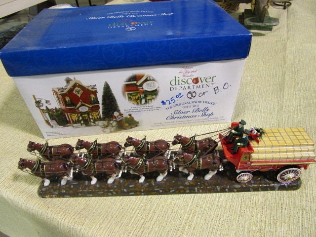 lot 350 image: DEPT 56 AND BUDWEISER ANHEUSER BUSCH HOLIDAY ITEMS