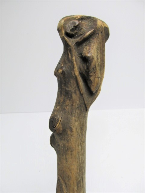 lot 17 image: Vintage Hand Carved Wooden Cane