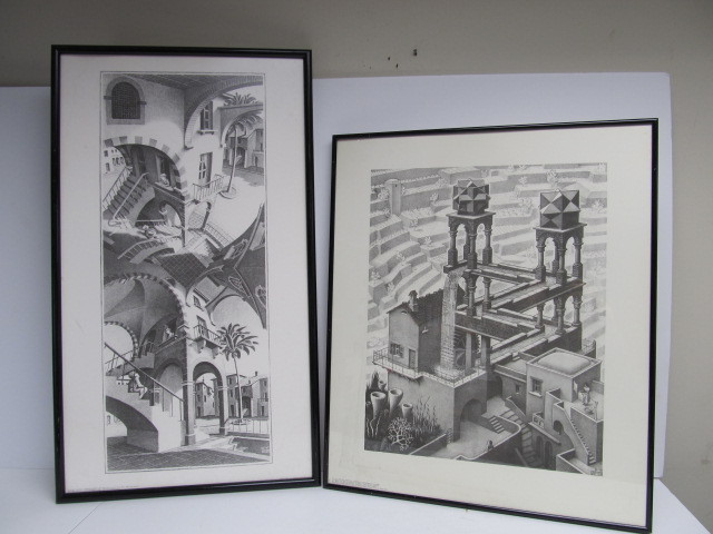 lot 33 image: Pair of Vintage Framed M.C. ESCHER Prints