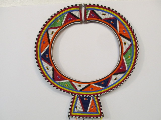lot 46 image: Vintage Hand Made Beaded Leather Ceremonial Neck Piece