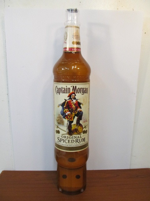 lot 54 image: LARGE Vintage CAPTAIN MORGAN Rum Liquor Store Advertising Bottle Display