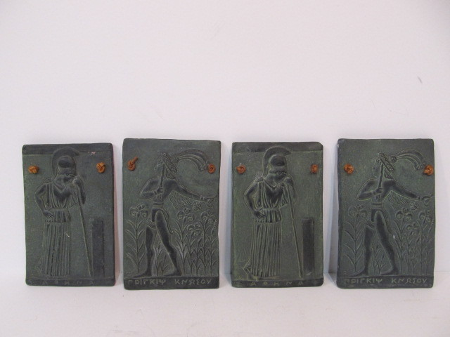 lot 90 image: Vintage Greek Hieroglyphic Wall Plaques