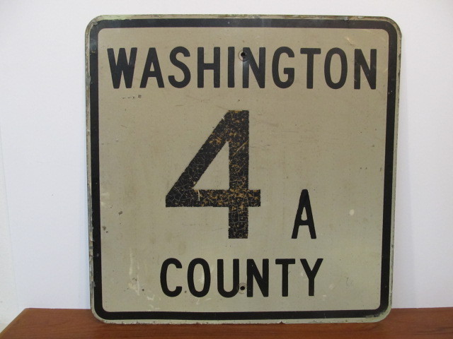 lot 115 image: Original Vintage WASHINGTON COUNTY Highway 4 Street Sign