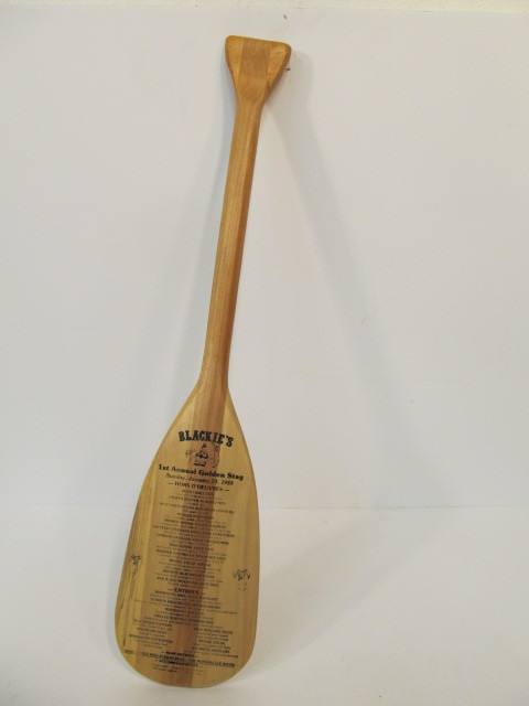 lot 118 image: Vintage Restaurant Wooden Menu Paddle From Blackies