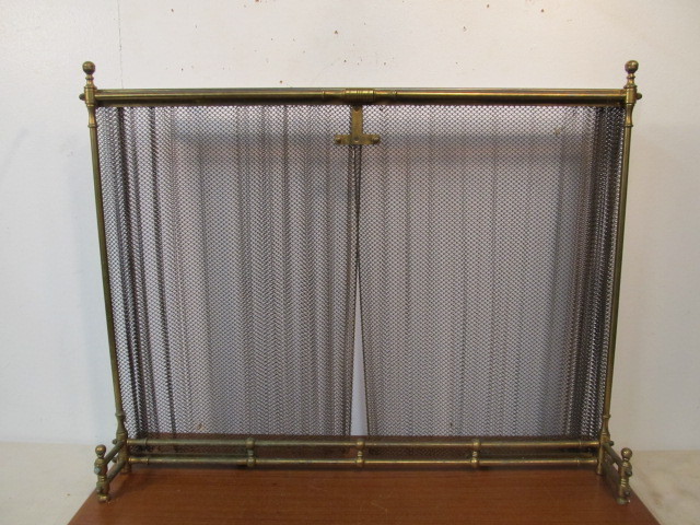 Vintage Solid Brass Fireplace Screen Little Canada Estate