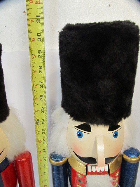 lot 204 image: Pair of Large 30 Wooden Nutcracker Soldiers