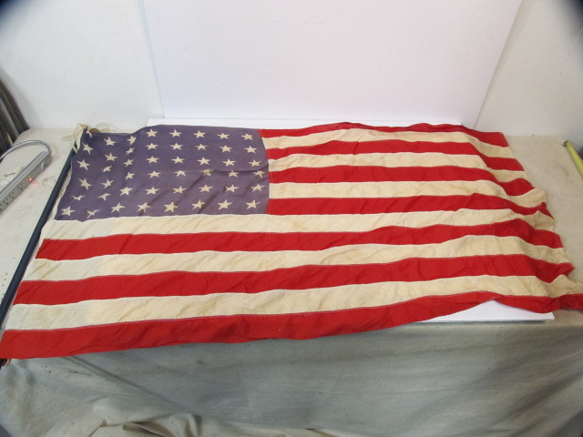 lot 232 image: Vintage Fillmore & Bradbury 48-Star American Flag wOriginal Box