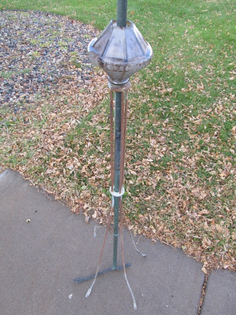 lot 188 image: Antique Lightning Rod wELECTRA Purple Glass Paneled Ball