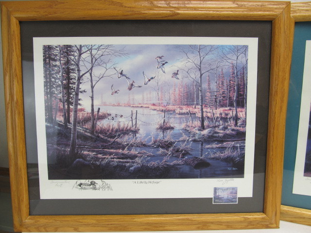 lot 191 image: Pair of Framed KEN ZYLLA Commemorative Duck Stamp Prints