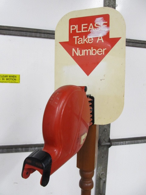 lot 253 image: Vintage Turn-O-Matic Number Ticket Dispenser wStand