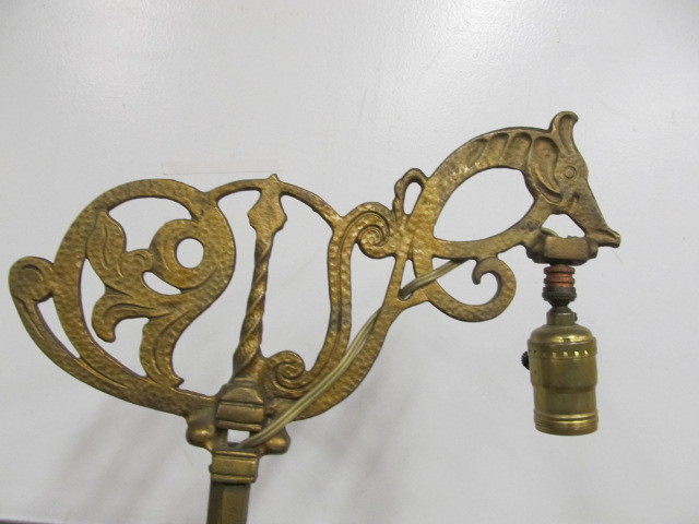 lot 260 image: Excellent Signed Antique Gilt Iron Floor Lamp