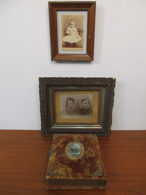 lot 182 image: Antique Framed Photographs and Victorian Photo Album