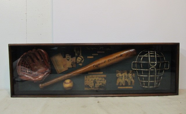 lot 186 image: Large Antique Style HISTORY OF BASEBALL Display