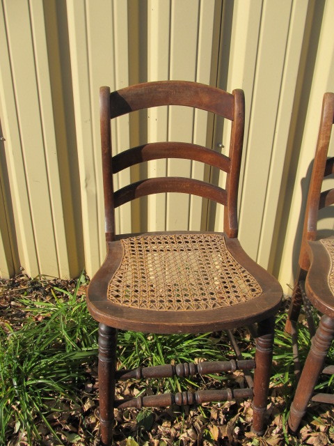 lot 271 image: 3 Vintage Cane Seat Side Chairs