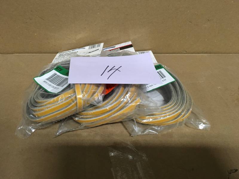 lot 14 image: Lot of Prime line 3 14 in. x 18 ft. Self Adhesive Weatherstrip not used