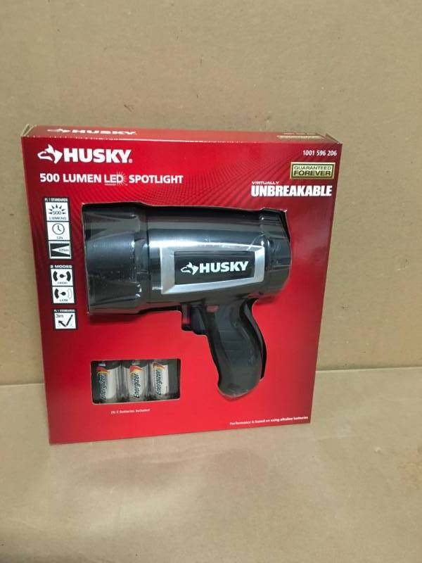 lot 18 image: Husky 500 Lumen LED Long Range Handheld Spotlight new